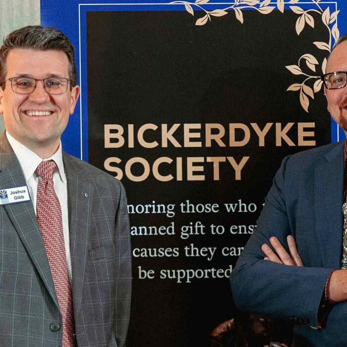 Joshua Gibb and Ken Springer at the Bickerdyke Society reception.