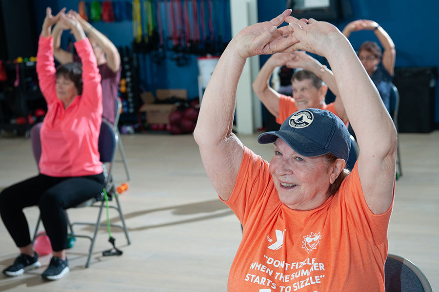 Seniors work out at the YMCA